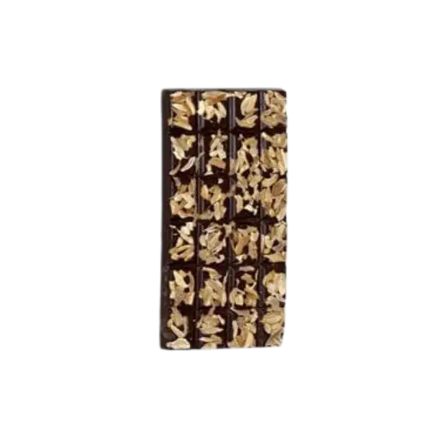 Tablette garnie (chocolat noir, amandes grillées)