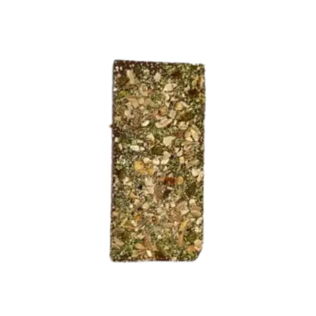 Tablette garnie (éclats de fruits secs, oranges)